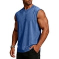 thumbnail image 1 of Mens Cotton Sleeveless Tank Tops Cut Off Muscle Gym Tanks Running Beach Summer Loose Fit Tee Tops, 1 of 4