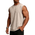 thumbnail image 1 of Mens Cotton Sleeveless Tank Tops Cut Off Muscle Gym Tanks Running Beach Summer Loose Fit Tee Tops, 1 of 4