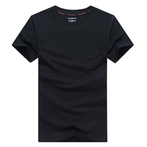 Mens Cotton Solid Color T shirt O-Neck Short Sleeve High Quality Summer Tops