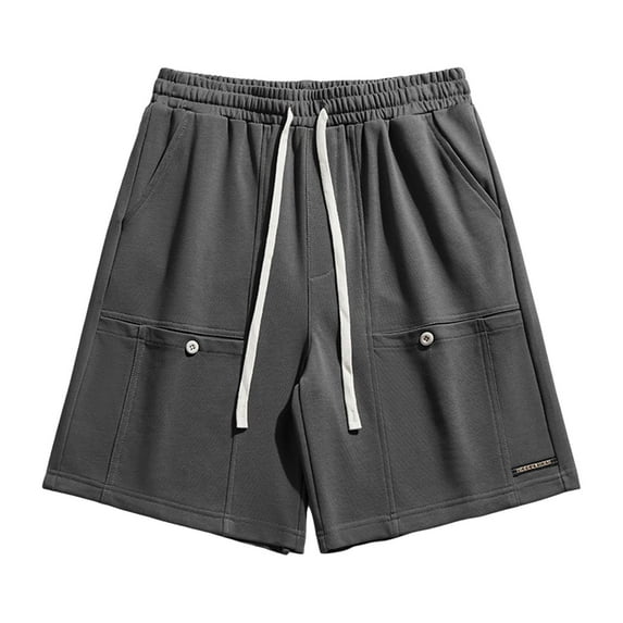 Mens Cotton Sweat Shorts Casual Summer Elastic Wasited Loose Breathable Short Lounge Running Short Pants with Pockets