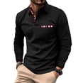 thumbnail image 1 of Mens Cotton Sweaters Crewneck Pullover Fall Clearance Deals Plaid Button Sport Long Sleeve Turndown Collar Top, 1 of 9