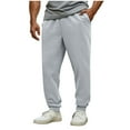 thumbnail image 1 of Mens Cotton Sweatpants Drawstring Loose Jogger Sweat Pants Fleece Lined Casual Soft Fall Lounge Pants with Pockets 2XL, Gray, 1 of 7