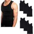 thumbnail image 1 of Mens Cotton Tank Top Adult Men's Basic Undershirt Tank Top, 6 Packs (Black), 1 of 1
