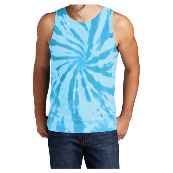 Mens Cotton Tank Top Tie-Dye Sleeveless Shirt for Sports, Gym, Fitness Multi Color 3X-Large
