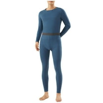 Mens Cotton Thermal Underwear Big & Tall Long Johns Soft Cozy Tops Legging Pants 2 Piece Base Layers Sets Dark Blue, XXL