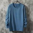 thumbnail image 1 of Mens Cotton-Tshirts Shirts Plus Size M-5XL Lightweight Long Sleeve T-Shirts Casual Crewneck Pullover Basic Going Out Loungewear Tees Tops, 1 of 6