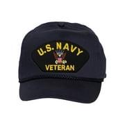 Mens Cotton US Navy Twill Golf Cap - Snapback Cap with Rope, Veteran Navy