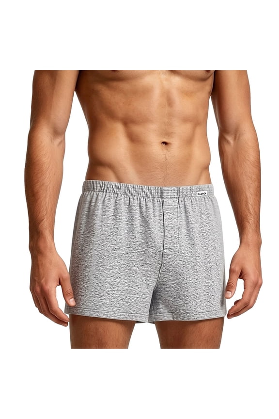 Mens Cotton Ultra-Soft Knit Sleep Pajama Shorts & Lounge Wear Button Fly (Available In Big & Tall) Big and Tall Size L-4XL Gray