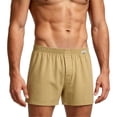 thumbnail image 1 of Mens Cotton Ultra-Soft Knit Sleep Pajama Shorts & Lounge Wear Button Fly (Available In Big & Tall) Big and Tall Size L-4XL Khaki, 1 of 6