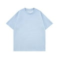 thumbnail image 1 of Mens Cotton Wash Solid T-Shirts Oversized Unisex Short Sleeve Streetwear Rap Hip Hop Basic Tee Tops, 1 of 3
