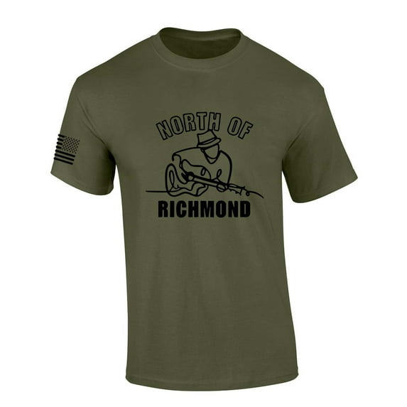 Mens Country Music Tshirt North Of Richmond Guitar Short Sleeve T-shirt-Military Green-xxxl