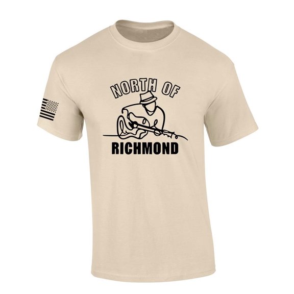 Mens Country Music Tshirt North Of Richmond Guitar Short Sleeve T-shirt-Sand-xl
