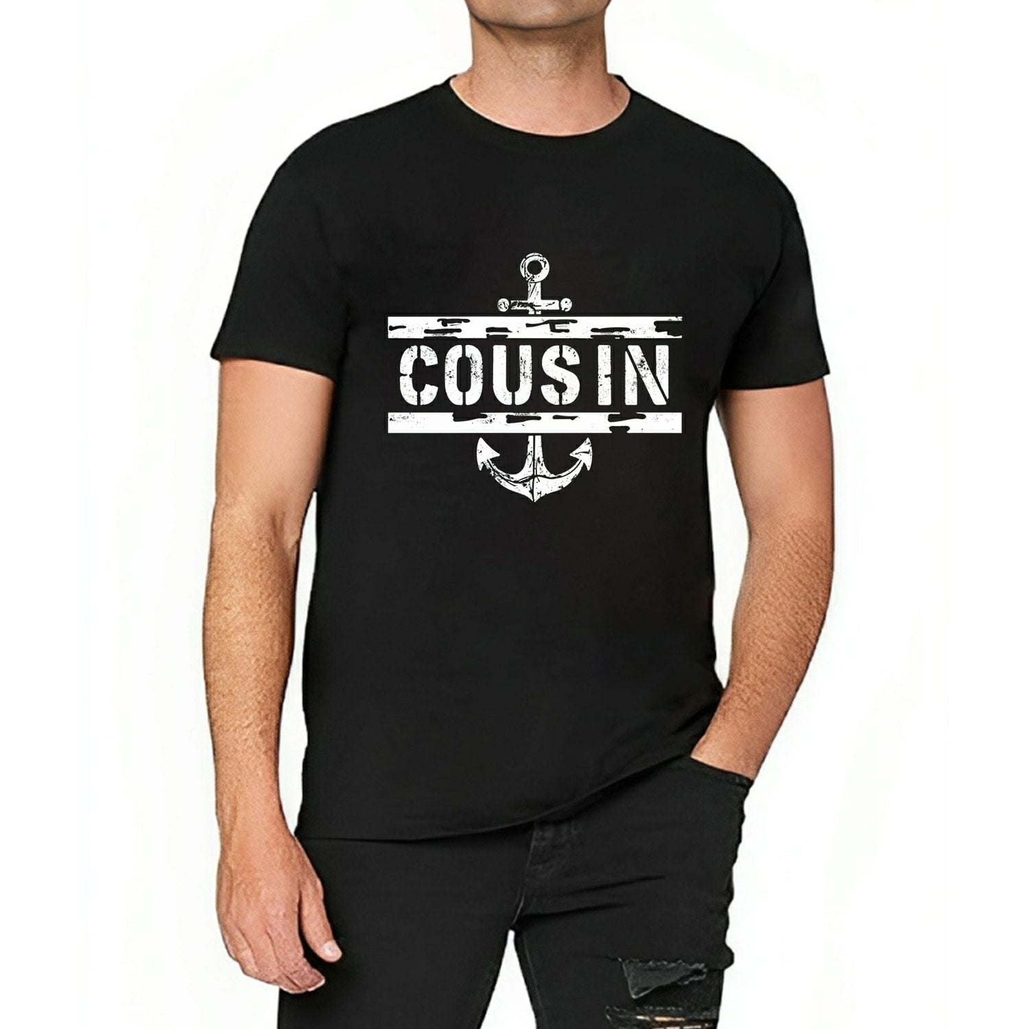 Mens Cousin crew cruise summer vacation Vintage T-Shirts Black Large ...