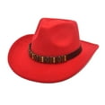 thumbnail image 1 of Mens Cowboy Hat Red Cowboy Hat Leather Hat for Men Country Hats for Women M, 1 of 2