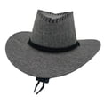thumbnail image 1 of Mens Cowboy Hats Wide-Brim Sun Protection Fedora Cap Classic Solid Color Breathable Travel Beach Visor Bucket-Hat, 1 of 2