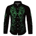 thumbnail image 1 of Mens Cowboy Shirts Western Embroidered Button Down Shirts Spring Fall Long Sleeve Regular Fit Tops Green XL, 1 of 2