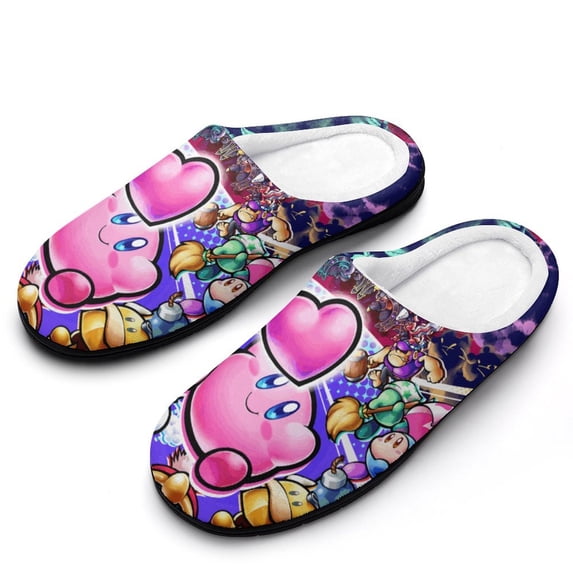 Mens Cozy Slippers Kirby Warm Soft Plush Slipper Slip-on House Shoes for Home Indoor Outdoor