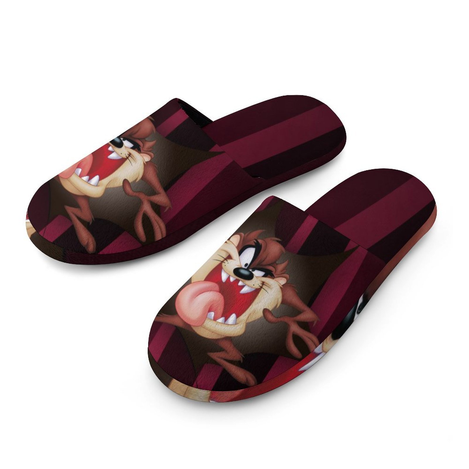 Mens Cozy Slippers Looney Tunes Taz-Mania Warm Soft Plush Slipper 