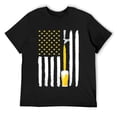 thumbnail image 1 of Mens Craft Beer American Flag USA T-Shirt, 4th July Brewery T-Shirt Black, 1 of 5