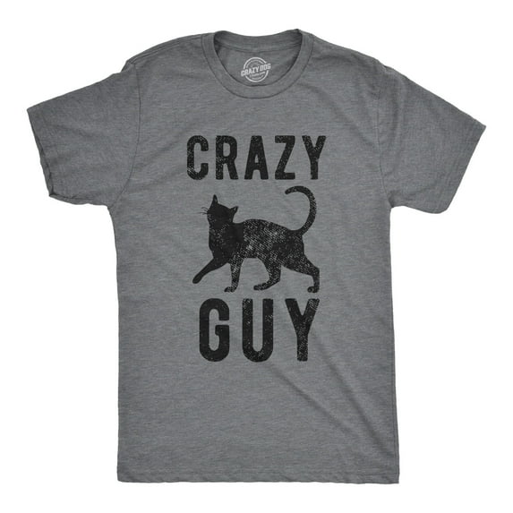 Mens Crazy Cat Guy T Shirt Funny Pet Kitty Lover Tee Graphic Tees