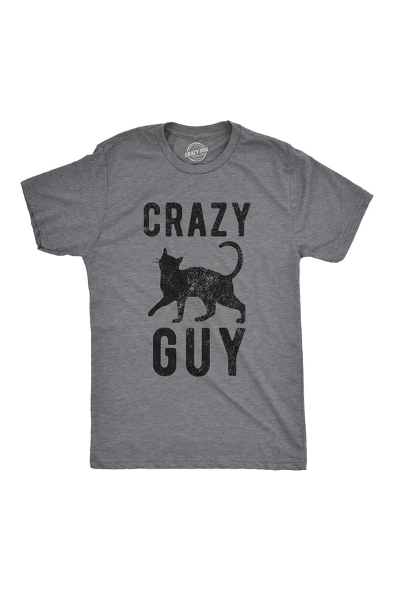 Mens Crazy Cat Guy T Shirt Funny Pet Kitty Lover Tee Graphic Tees