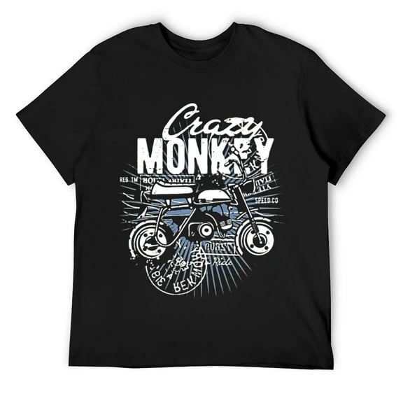 Mens Crazy Monkey Bike T-Shirt Black