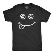 Mens Crazy Smile T Shirt Funny Silly Insane Whacky Smiling Face Tee for Guys Graphic Tees