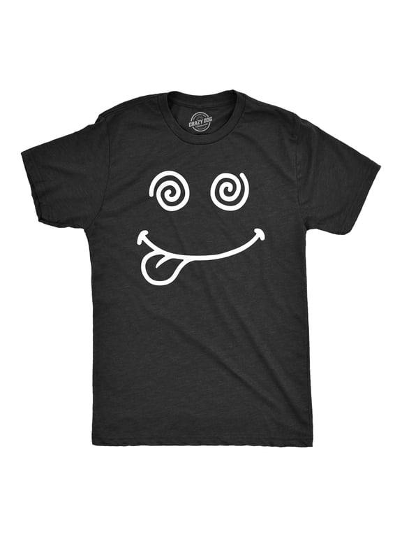 Mens Crazy Smile T Shirt Funny Silly Insane Whacky Smiling Face Tee for Guys Graphic Tees