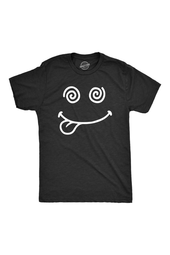 Mens Crazy Smile T Shirt Funny Silly Insane Whacky Smiling Face Tee for Guys Graphic Tees