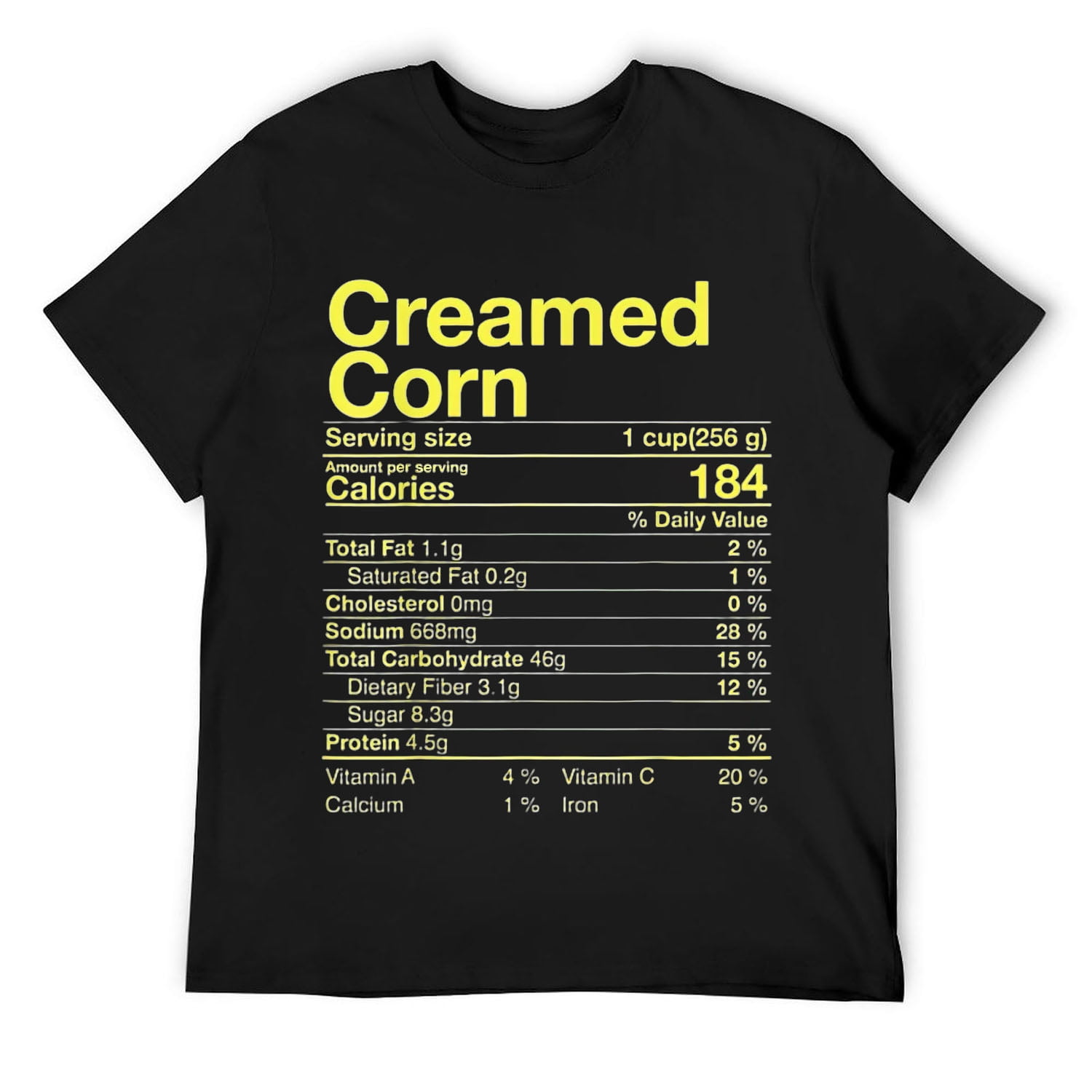 Thanksgiving Creamed Corn Nutritional Facts T-Shirt Thanksgiving Creamed Corn Nutritional Facts T-Shirt