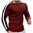 thumbnail image 1 of Mens Crew Neck Blouses Tops Knit Sweater Shirts Athletic Stretch Slim Fit Sweatshirt Comfort Casual Sweaters Tops Comfy Fall Fashion Outfits Winter Clothes, 1 of 5
