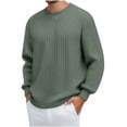 thumbnail image 1 of Mens Crew Neck Blouses Tops Thermal Casual Sweatshirt Long Sleeved Pullover Sweater Blouses Plain Classic Sweat Blouses Athletic Running Gym Workout Workwear Clothes, 1 of 6