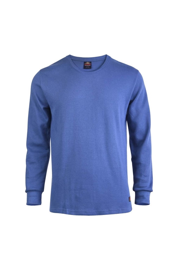 Mens Crew Neck Medium Weight Classic Cotton Thermal TopDenim, Small