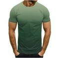 thumbnail image 1 of Mens Crew Neck Shirts Summer Tops Gradient Color Short/Long Sleeve Pull-On Shirt Lightweight Breathable Fashion Slim Fit Tees Undershirts, 1 of 4