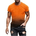 thumbnail image 1 of Mens Crew Neck Shirts Summer Tops Gradient Color Short/Long Sleeve Pull-On Shirt Lightweight Breathable Fashion Slim Fit Tees Undershirts, 1 of 5