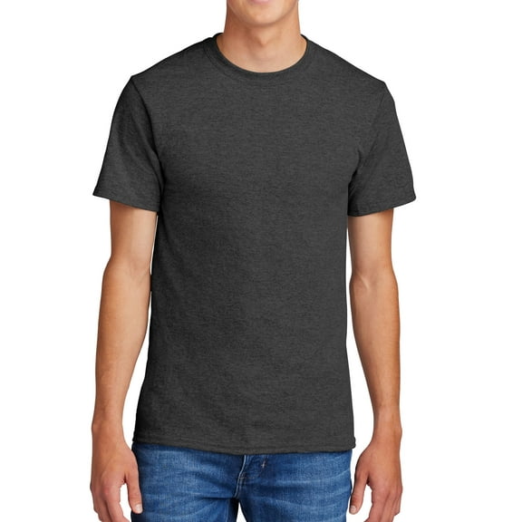 Mens Crew Neck Short Sleeve Cotton Tall Tshirts Casual Summer Lightweight T Shirt Dark Heather Grey LT