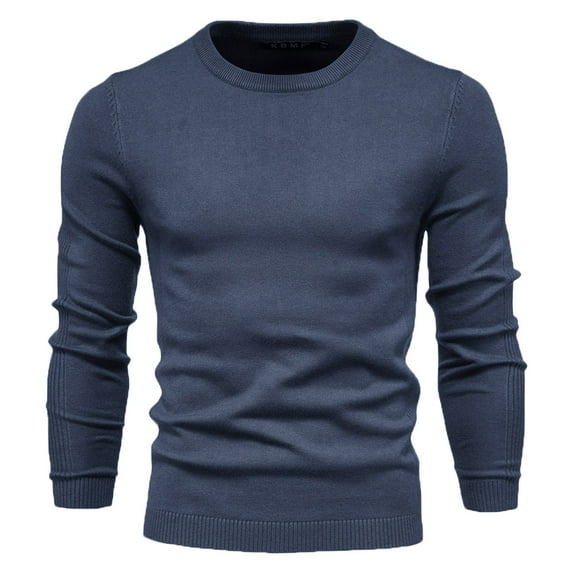 Mens Crew Neck Sweatshirt Knitted Sweater Lightweight Long Sleeve Pullover Athletic Lounge Top Pullover Sweatshirts Fall Sweaters Casual Slim Regular Fit, Dark Gray (Medium)