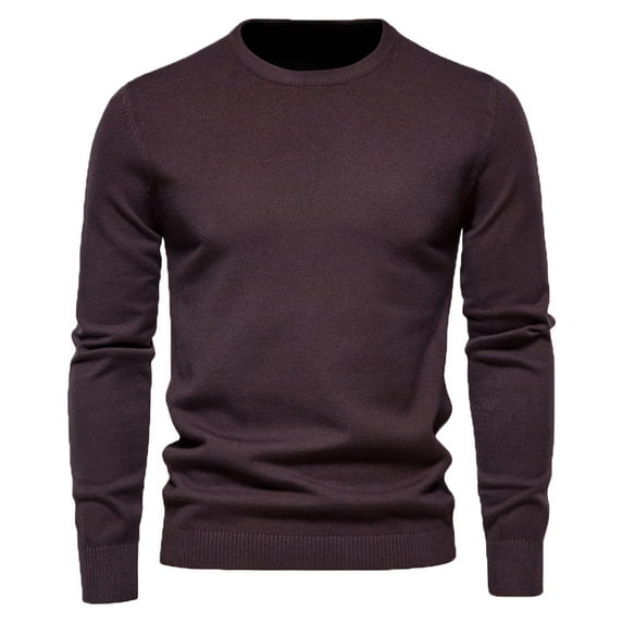 Mens Crew Neck Sweatshirt Knitted Sweater Lightweight Long Sleeve Pullover Athletic Lounge Top Pullover Sweatshirts Fall Sweaters Casual Slim Regular Fit, Black (Medium)