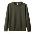 thumbnail image 1 of Mens Crew Neck Sweatshirt, Men Fleece Pullover, Male Travel Casual Winter Warm Solid Color Long Sleeve Sweatshirt no Hood, 1 of 2
