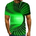 thumbnail image 1 of Mens Crew Neck T-Shirtrs 3D Digital Tunnel Print Pull-On Tops Short Sleeve Lightweight Breathable Elastic Relaxed Tees, 1 of 6