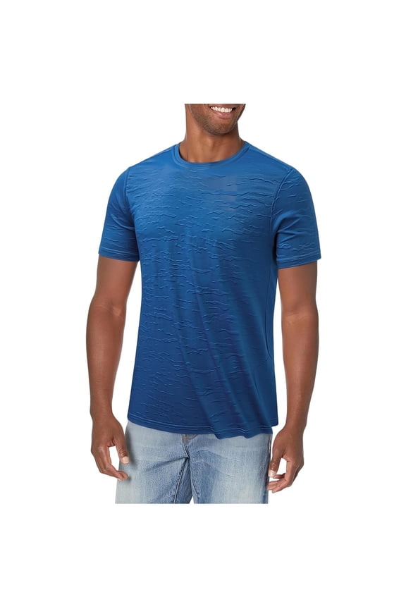 Mens Crew Neck T-Shirts Short Sleeve UPF 50+ Lightweight Moisture Wicking Casual Basic Tee Shirts Big and Tall Size M-5XL Blue
