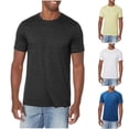 thumbnail image 1 of Mens Crew Neck T-Shirts Short Sleeve UPF 50+ Lightweight Moisture Wicking Casual Basic Tee Shirts Big and Tall Size M-5XL Yellow, 1 of 6