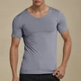thumbnail image 1 of Mens Crew Neck T Shirts Slim Fit Solid Color Crew Neck Short Sleeve Athletic Shirts Comfy Spring Summer Fall Basic Work Tee Vacation Clothes Grey L, 1 of 4