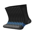 thumbnail image 1 of Mens Crew Socks 10 Pack Cotton-Blend Moisture-Wicking Breathable Non-Slip Boot Sock for Workout Athletic Sports Running on Clearance, 1 of 3