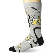 K. BELL SOCKS Mens Crew Socks - K Bell - Cheers Gray Heather (10-13)