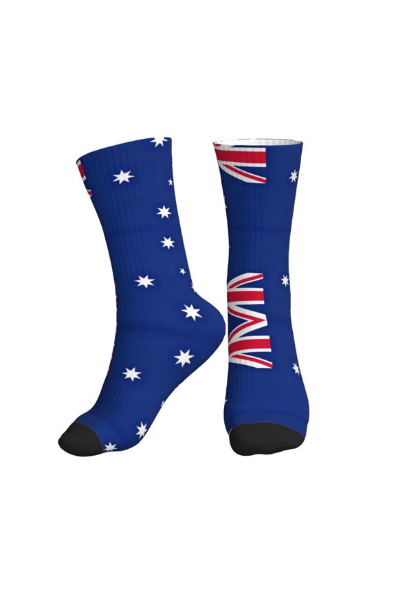 Mens Crew Socks Womens Australian Flag Workout Training Athletic Socks