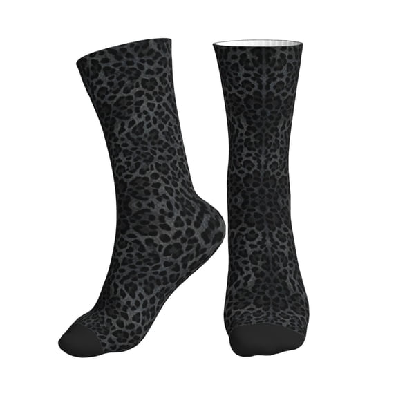 Mens Crew Socks Womens Black Cheetah Leopard Workout Training Athletic Socks
