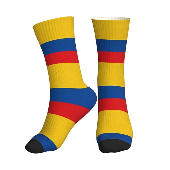 Mens Crew Socks Womens Colombia Flag Workout Training Athletic Socks
