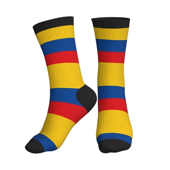 Mens Crew Socks Womens Colombia Flag Workout Training Athletic Socks