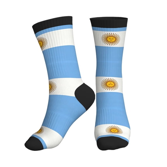 Mens Crew Socks Womens Flag Of Argentina Workout Training Athletic Socks